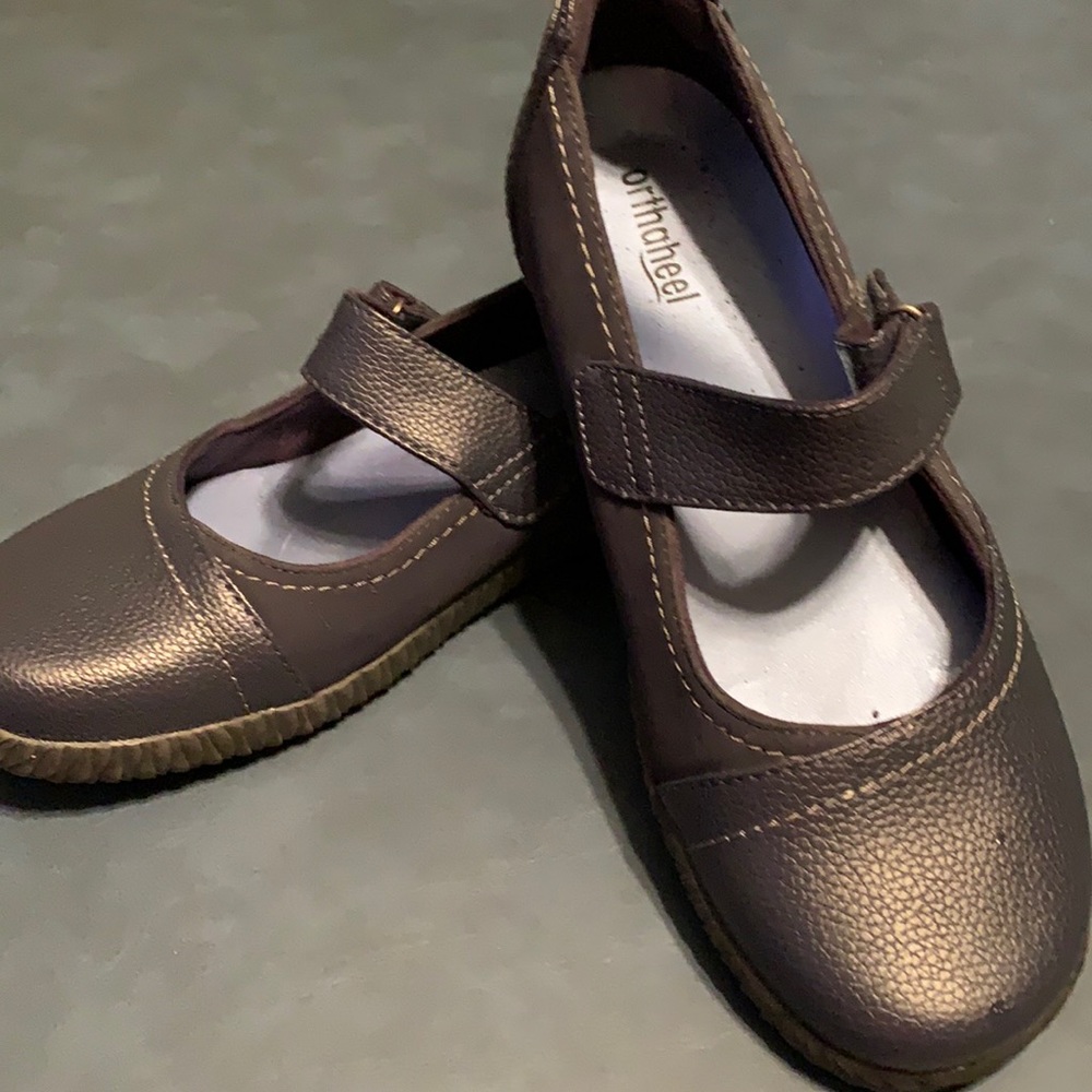 Blue leather Orthaheel Mary Janes